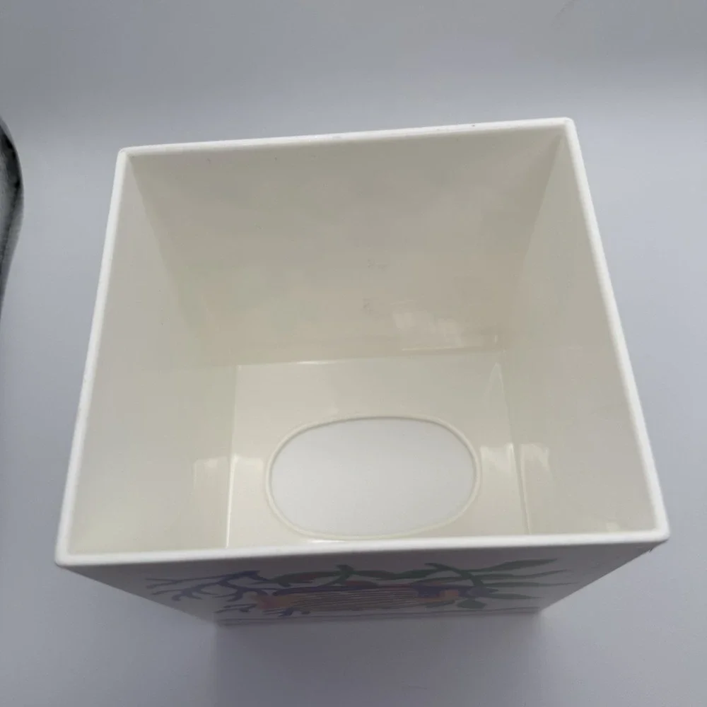 Vintage 90's White Plastic Tissue Box Cover Fish Tropical Angelfish Coral Reef